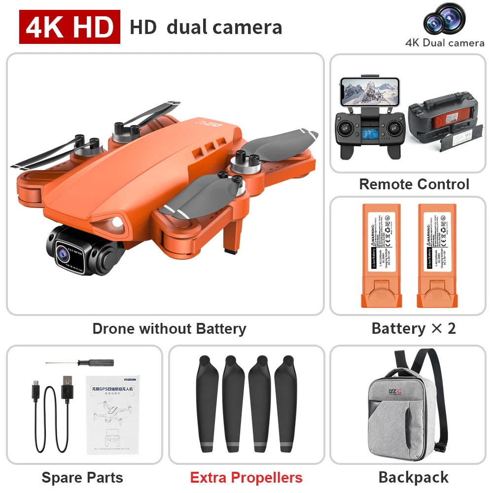 LYZRC L900 ProSE GPS Drone 2 Battery HD Dual Lens Foldable RC Quadcopter Brushless Motor erial Photography FPV W Hangpack