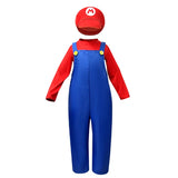 Plumber Costume Cosplay Outfit Bodysuit Children's Clothes Stage Performance Overalls Funny Sets Boy Girl Anime Role Play Outfit