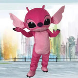 Plush Blue Stitch Mascot Costume Disney Angel Cartoon Fur Cosplay Suit Adult Advertising Fancy Dress Carnival Party Halloween