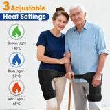 USB Charging Heated Hip Support Brace with 660nm Far Infrared 3 Adjustable Heating Levels Wrap Lower Back Hip Thighs Heating Pad
