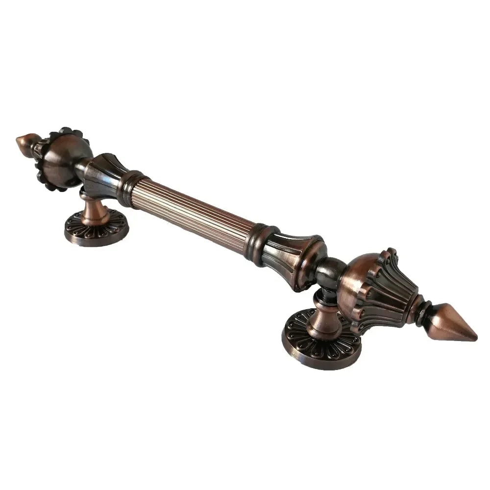 1PCS European Antique Wooden Handle Qinggu Copper Hotel Door Handle  Villa Glass Door Handle