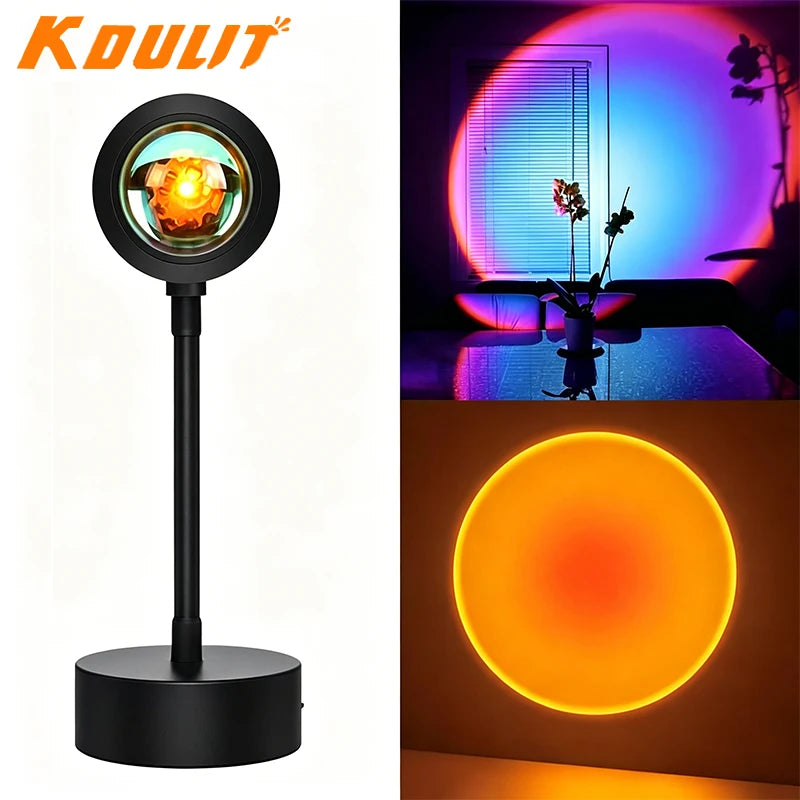 Sunset Projection LED Lamp,Art Deco Metal Crystal Night Light,USB Powered Energy Saving Sunset Lamp,Bedroom Living Room Decor