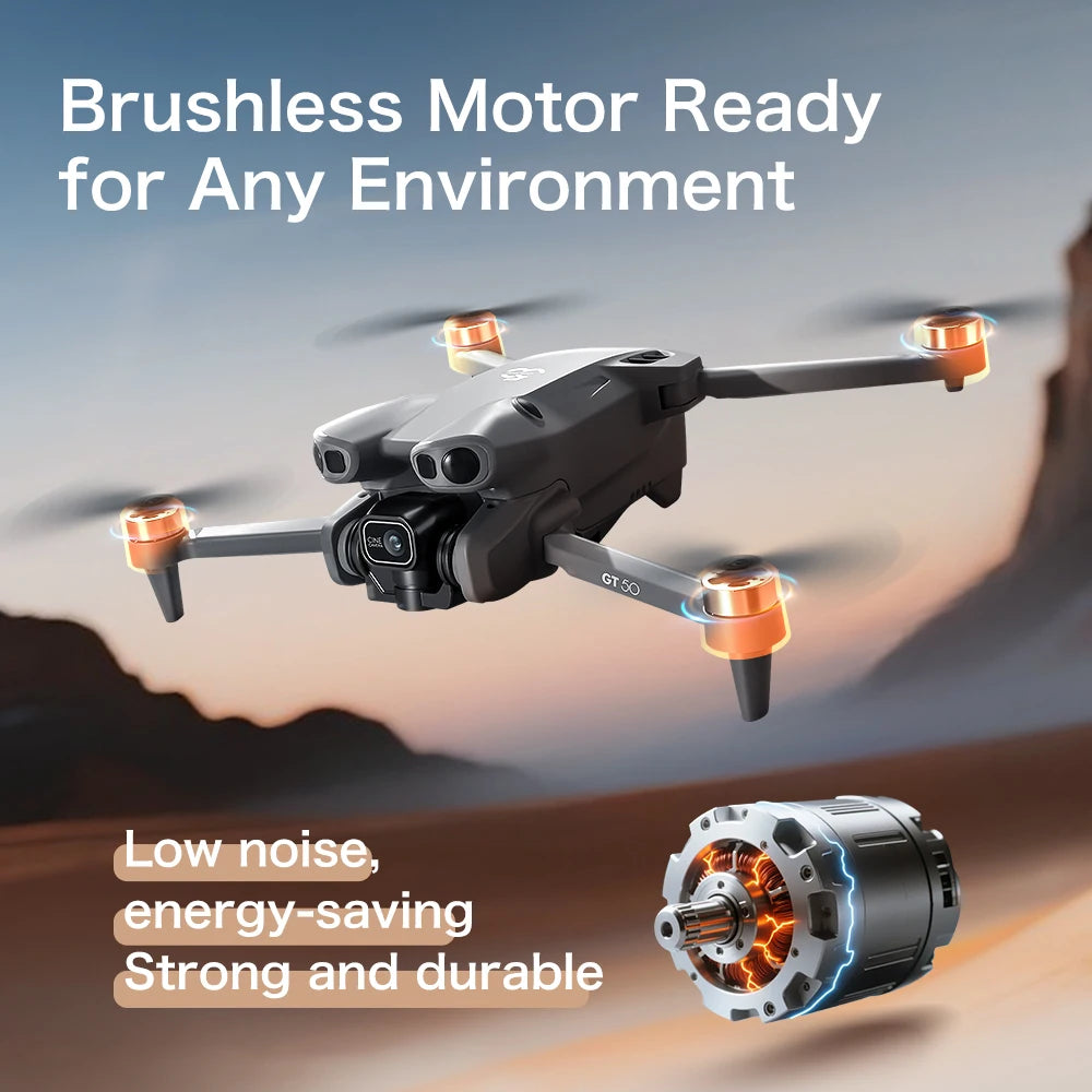 Lenovo GT50 Pro RC Drone 8K HD Dual Cameras WiFi GPS Brushless Motor 5.64 Inch Large Screen Remote Control 20Min Flight Gift Toy