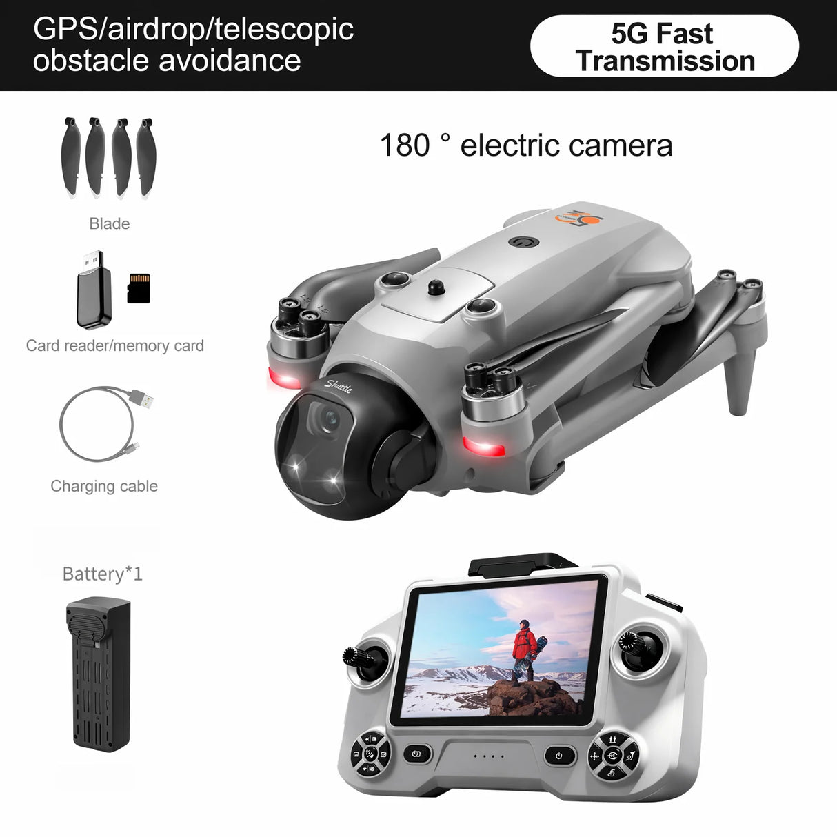 2026 YL059 Professional GPS Drone Can Airdrop Function Lifting Brushless Obstacle Avoidance Camera With Screen Control Drone Toy