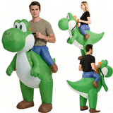 Funny Ride On Dinosaur Inflatable Costume Quick Inflation T-Rex Suit Halloween Carnival Party Fancy Dress Cosplay for Adults