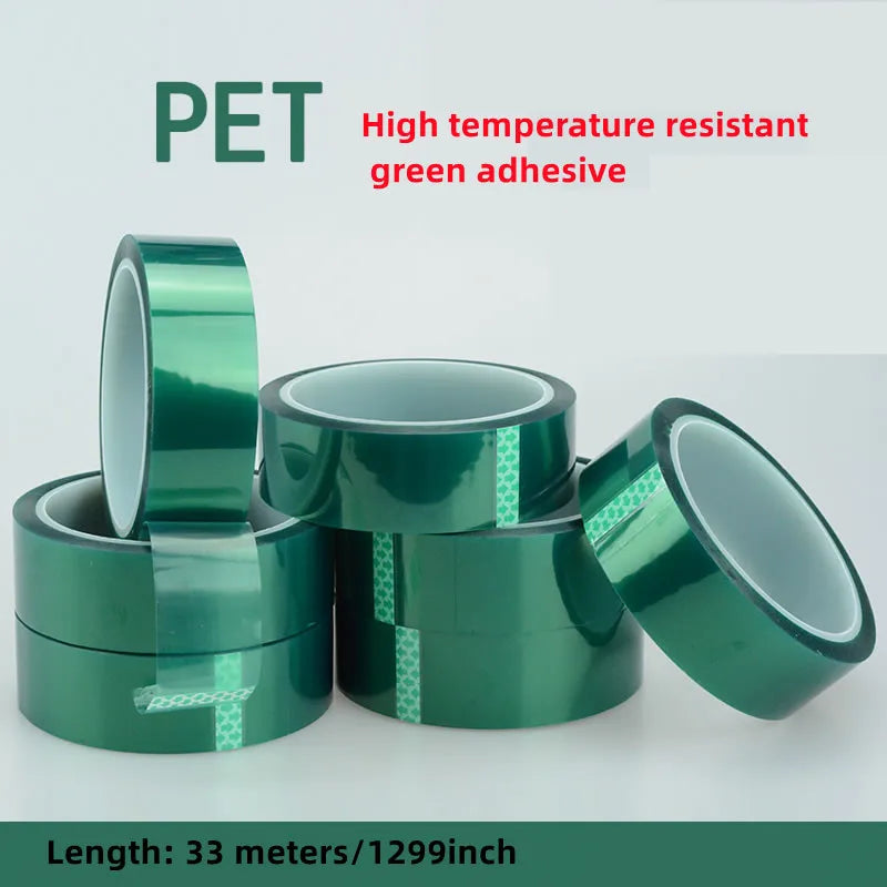 Green Polyester Hi-Temp Masking Tape PET Tape With Silicone Adhesive, Ideal For Painting, Powder Coating, Circuit Boards