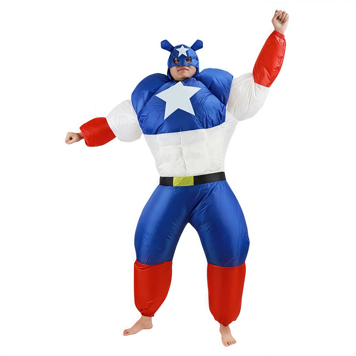 Inflatable Captain Hulk Super hero Cosplay Jumpsuit Costume Halloween for Man Party