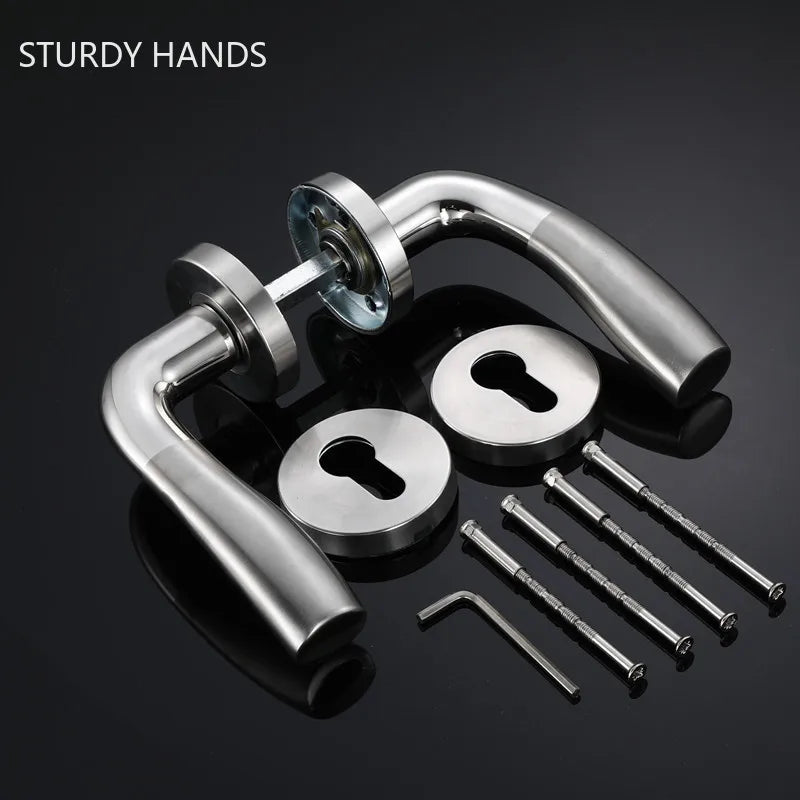 1set Stainless Steel Universal Door Knob Bedroom Split Door Lock Handle Door Handle Hardware Door Handles for Interior Doors