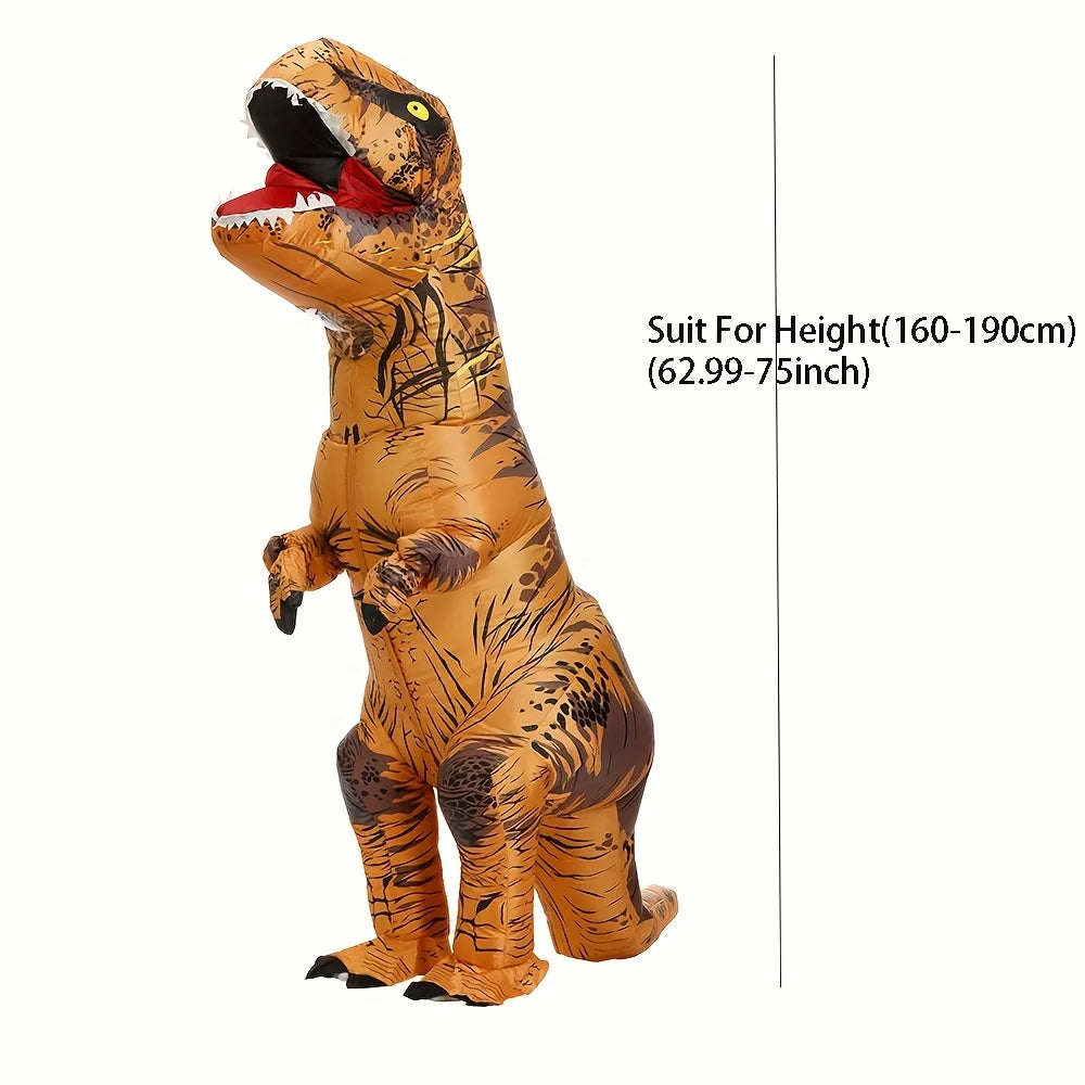 Adult Inflatable Dinosaur Halloween Costume, T-Rex Fancy Dress Outfit for Halloween Parties, Cosplay, Festivals and Role Play