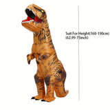 Adult Inflatable Dinosaur Halloween Costume, T-Rex Fancy Dress Outfit for Halloween Parties, Cosplay, Festivals and Role Play