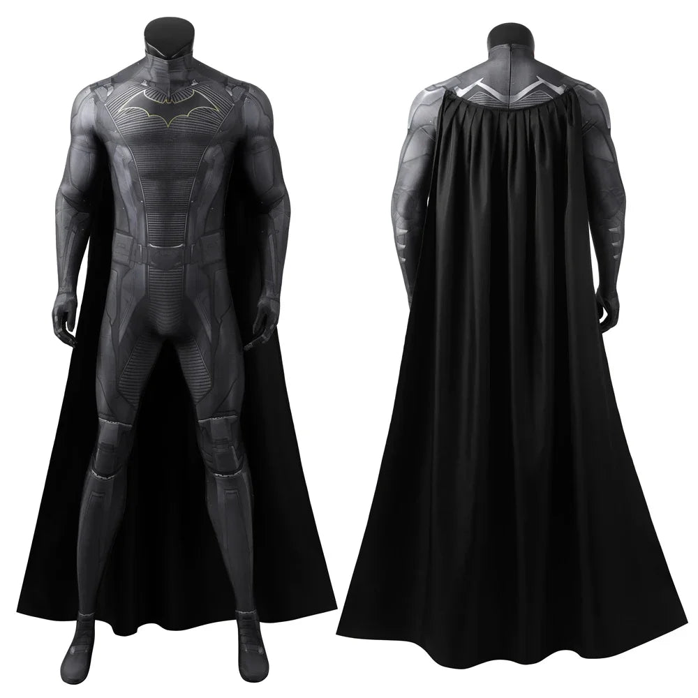 Knights Superhero Bruce Wayne Cosplay Costume Men Bat Jumpsuit Halloween Carnival Fitting Suit Bodysuit Cape Party