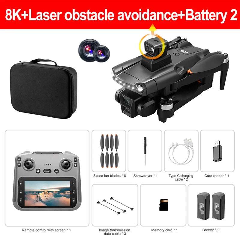 Lenovo V198MAX GPS Return Drone 5G 8K HD Dual Camera Dron Remote With Screen Laser Obstacle Avoidance Drone RC Toys Gifts FPV