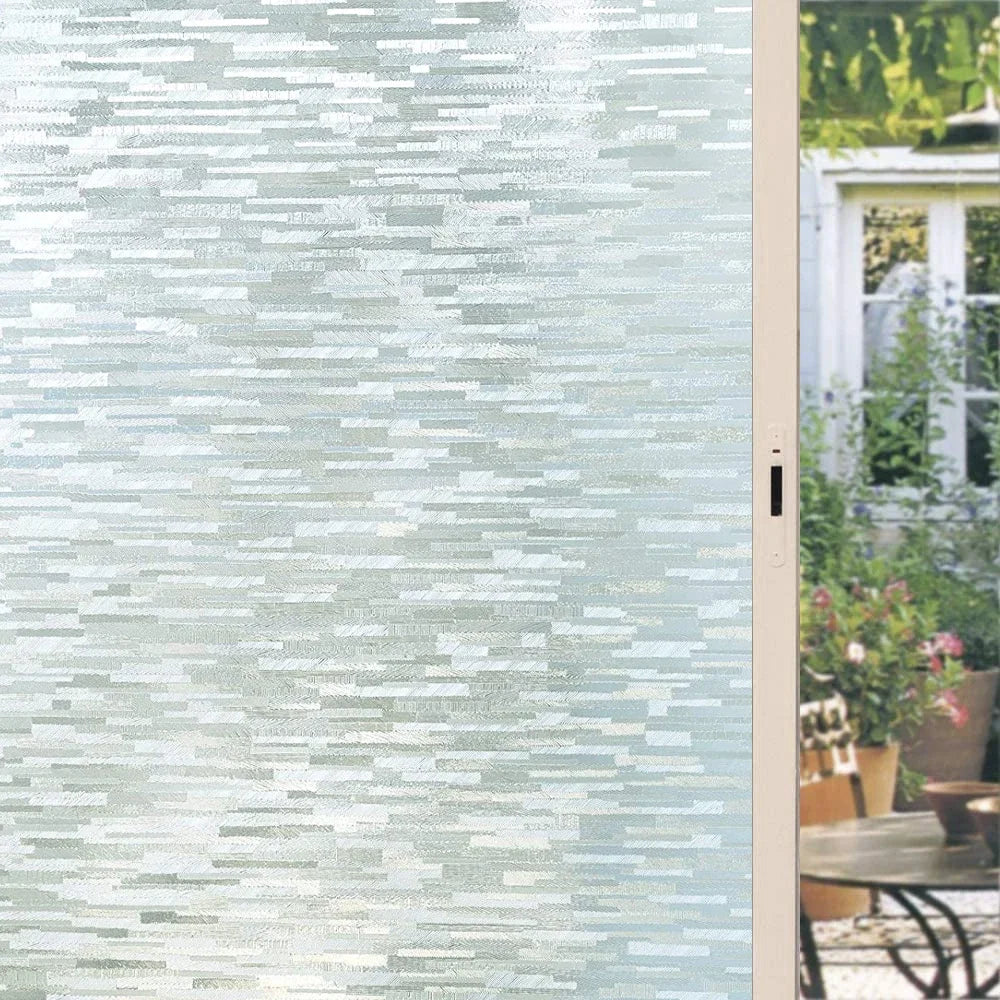 3D Frosted Decorative Window Film Privacy Static Cling Adhesive Stained Glass Film Matte Decals UV Protection Window Stickers