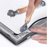 Wooden Handle Steel Wheel Roller, Hand Spline Roller Tool for Window & Screen Door Installation
