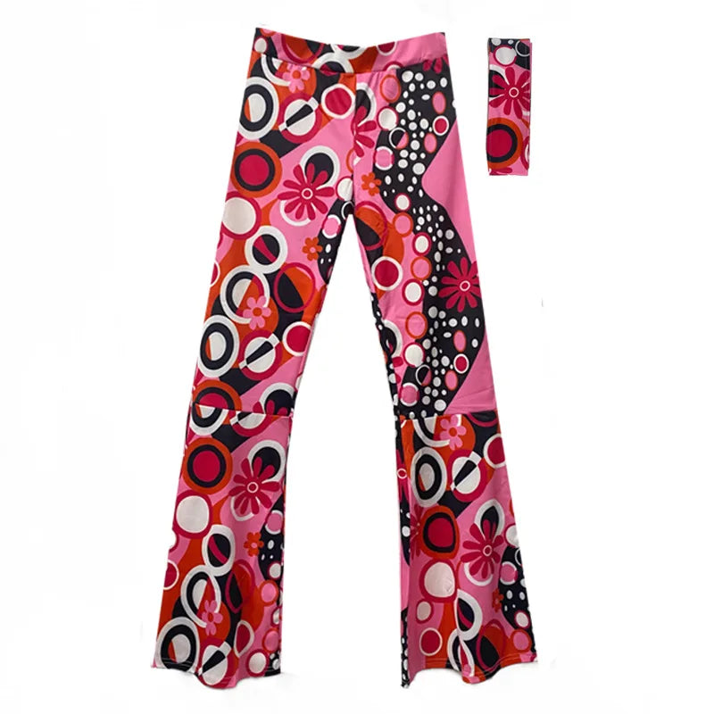 70s Disco Outfit Women 80's Disco Dress Pants Halloween Costume Hippie Clothes Retro Hippie