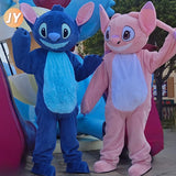Plush Blue Stitch Mascot Costume Disney Angel Cartoon Fur Cosplay Suit Adult Advertising Fancy Dress Carnival Party Halloween