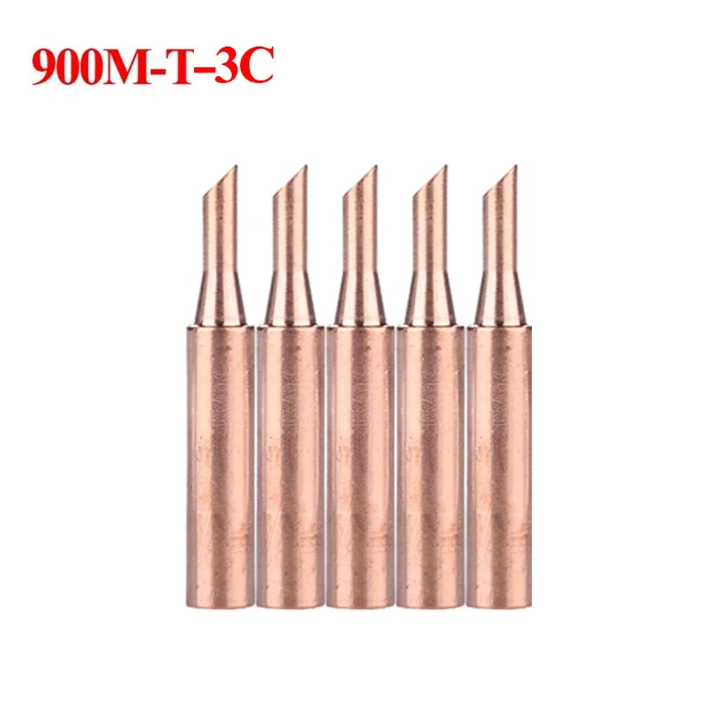 5Pcs 900M-T Pure Copper Soldering Iron Tip Soldering iron BGA Soldering Station Lead-free Solder Tips Branding Iron Welding