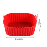 21cm Silicone Air Fryer Liners Square Non Stick Reusable Basket for Pizza Roasting Baking Easy Clean Heat Resistant Accessories