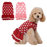 New Christmas Pet Cat Puppy  Clothes for Small Dogs Pet Cat Teddy Costume Red Love Dog Sweater Pet  Costume