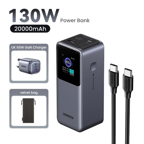 UGREEN 25000mAh portable power bank 200W fast charging