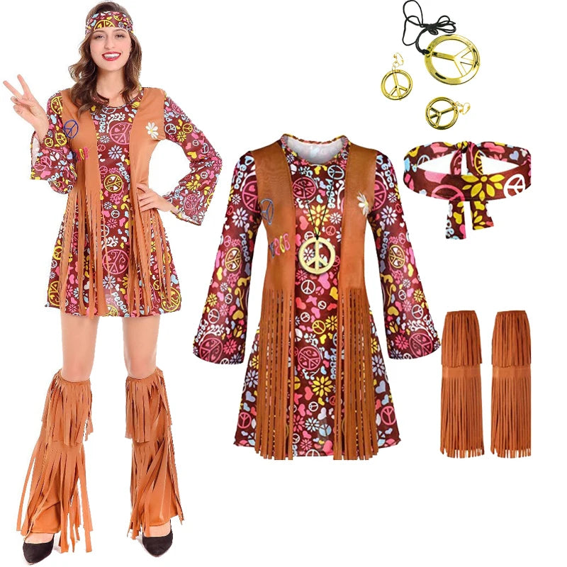 Retro Vintage 1970s Princess Outfits Party Costume Hippie Women's Cosplay Costume Christmas Prom Club Festival Vest