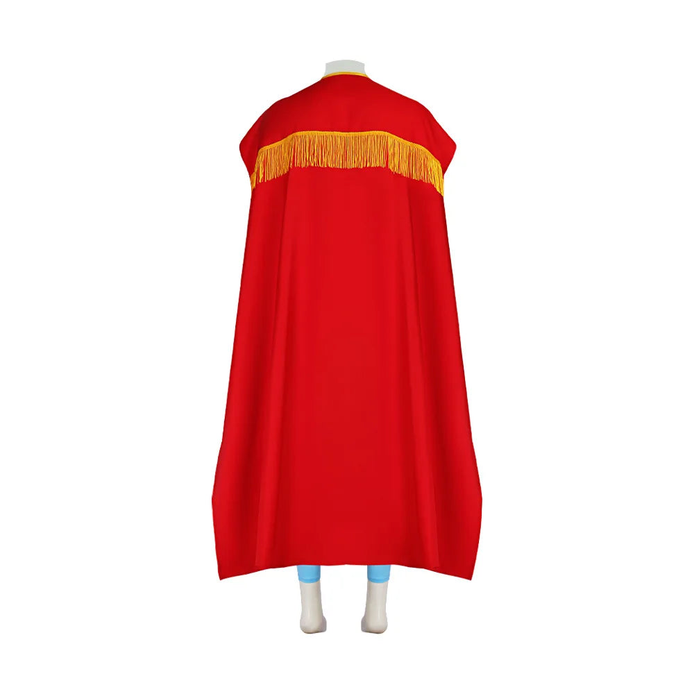 Nacho Cosplay Costume Mexican Movie Nacho Libre Wrestling Mask Uniform Suit Red Cloak Jumpsuit Outfit Adult Men Halloween