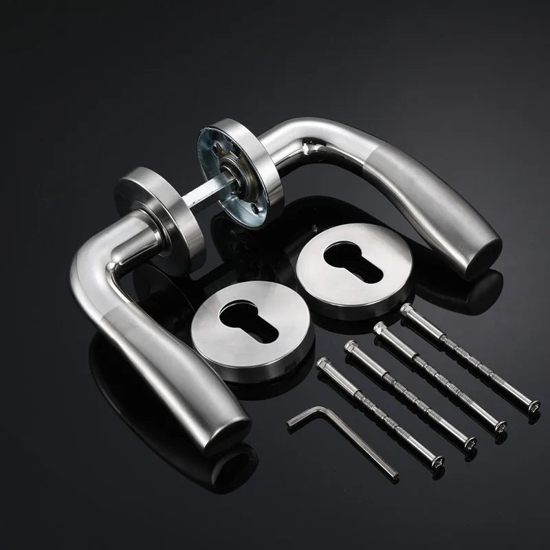 1set Stainless Steel Universal Door Knob Bedroom Split Door Lock Handle Door Handle Hardware Door Handles for Interior Doors