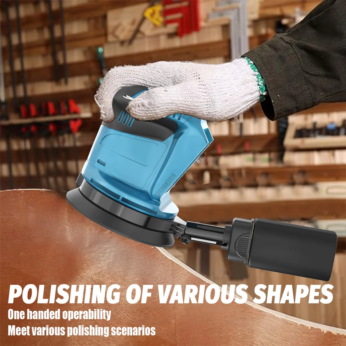 Cordless Sander compatible with Makita 18v Battery,125mm Random Orbital Sander w/12pcs papers Dust Collector 6-Speed Woodworking