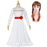 Conjing Doll Annabelle child Cosplay Costume Bride of Chucky Annabelle White Dress Adult Women Halloween Scary Outfits Suit