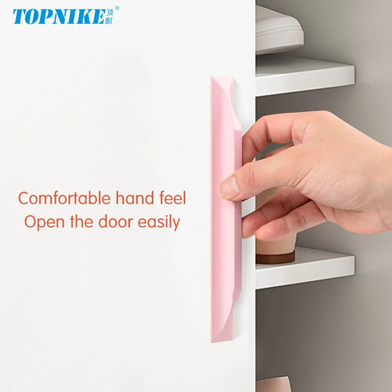 Self-adhesive easy-install kitchen cabinet drawer colorful handles furniture door windows sliding glass door push-pull handle