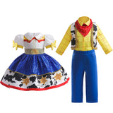 Girls Boys Anime Cosplay outfit Brother-Sister Matching Costume Halloween Toy Cowboy Fancy Dress Up Performance Clothes Set