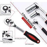 Drive Ratchet Handle, Professional Heavy Duty Ratchet Set, Quick-release Reversible, Premium Chrome Vanadium Steel Construction