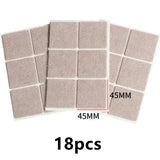 3-72Pcs Felt Chair Leg Pads 3mm Thick Floor Scratch Protector Mat Mute Non-slip Self Adhesive DIY Furniture Accessories