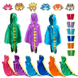 Halloween 6 Color Options Dinosaur Dragon Hooded Cape With Matching Mask Wristband For Cosplay Party Role Play Fancy Dress Cloak