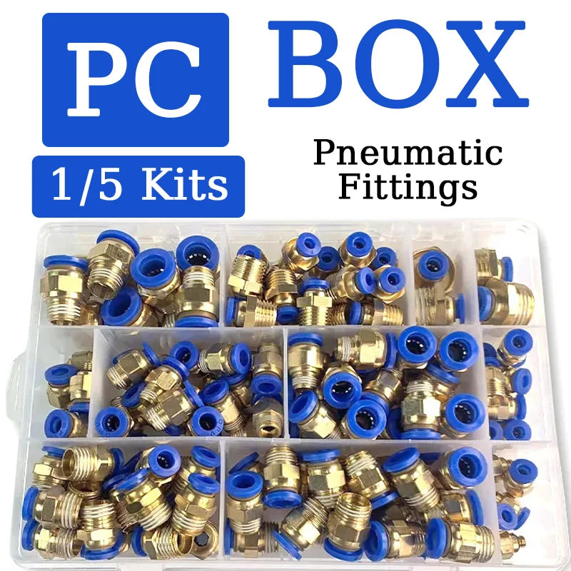 PC Series Box 4mm 6mm 8mm 10mm 12mm Air Joint Connectors Push in Hose Tube Pneumatic Fitting 1/4 1/8 1/2 Quick Release Couplings