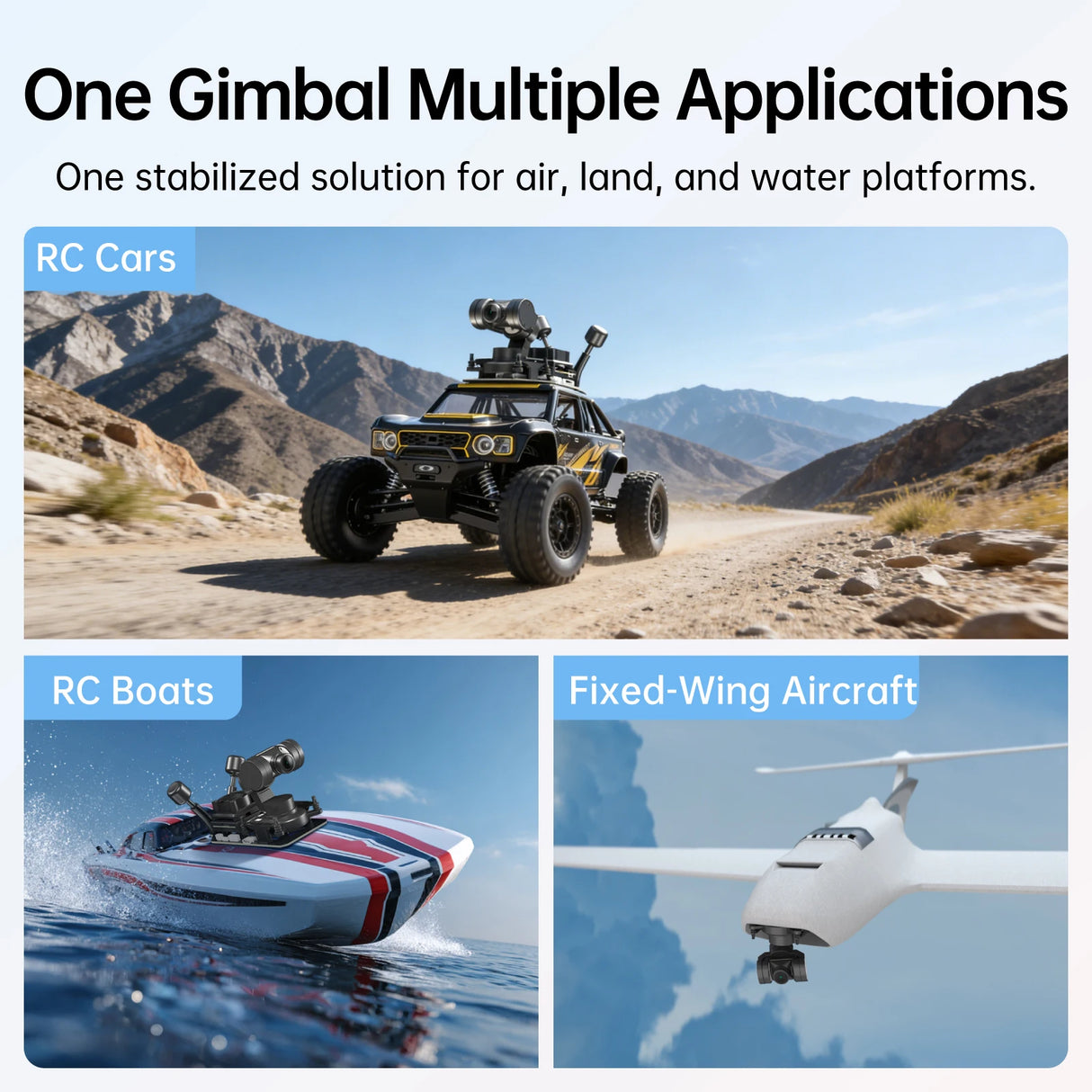 CADDXFPV Gimbal GM1/GM2/GM3 (No Camera) Head Track FPV GM Series For 19mm RC FPV Camera Walksnail Avatar HD Goggles L/X