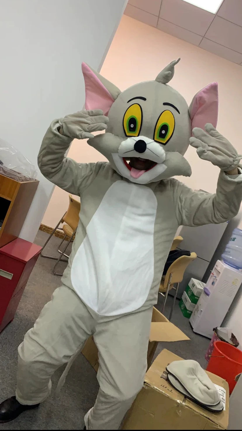 Hot Grey Cat and Brown Mouse Mascot Costume Anime Cartoon Characters Advertising Event Party Christmas Costume for Adults Kids