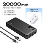 UGREEN 20000mAh portable power bank 20W fast charging