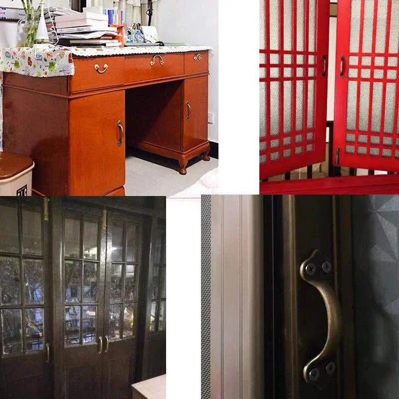 1Pc Vintage Furniture Handles Brass Cabinet Handle and Knobs Door Handle Antique Cupboard Drawer Kitchen Wood Box Pull