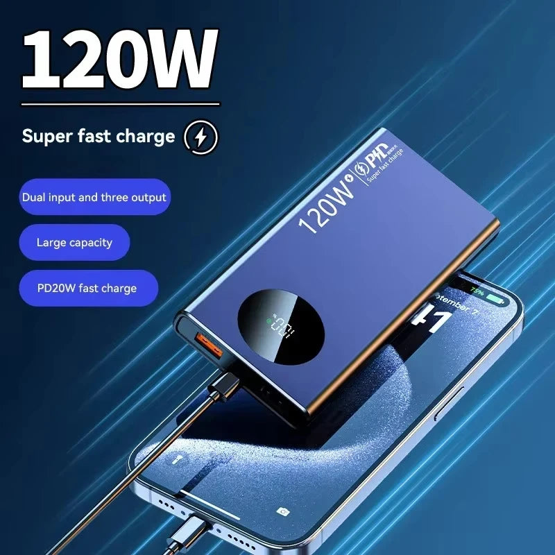 50000mAh portable power bank 120W fast charging