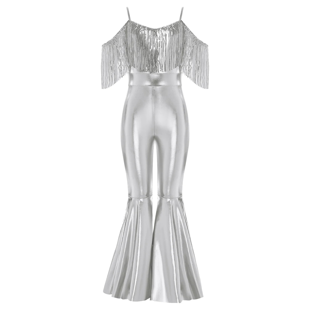 Girls Hippie Costume Cosplay Vintage 60s 70s Disco Stage Performance Dancing Jumpsuit Carnival Shiny Singer Hippies Costumes