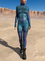 Snake Costume Women's Jumpsuit Unique Animal Festival Bodysuit Halloween Rave Outfit Cosplay Zentai Suit Party Masquerade Tights