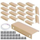 26/20Pcs New Hidden Cabinet Handles 80/150mm Kitchen Cupboard Pulls Drawer Knobs Aluminum Handle No Drill for Furniture Hardware