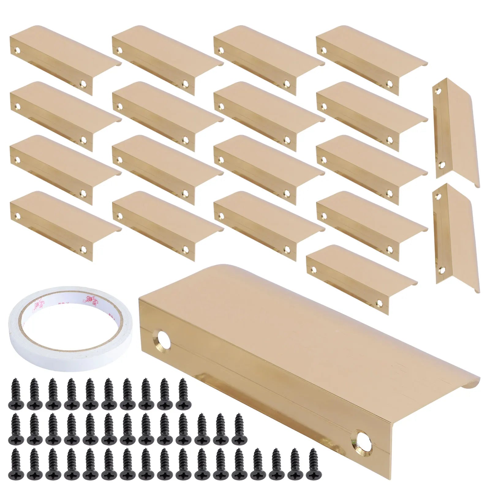 26/20Pcs New Hidden Cabinet Handles 80/150mm Kitchen Cupboard Pulls Drawer Knobs Aluminum Handle No Drill for Furniture Hardware