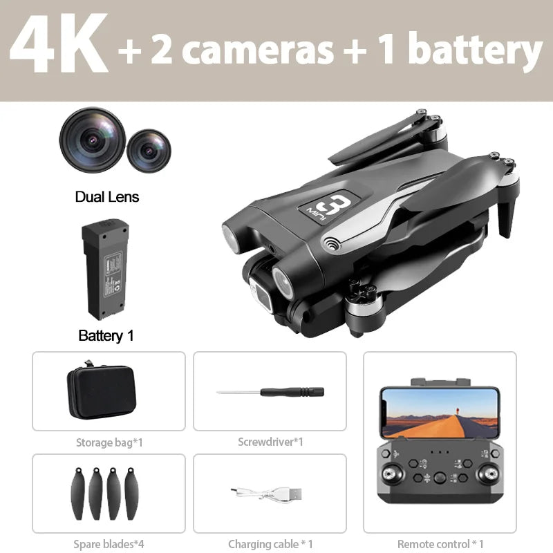 Lenovo Z908 8K Foldable RC Drone 3-Sided Obstacle Avoidance Optical Flow ESC Brushless Quadcopter For Adults