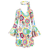 70s Costume Disco Dresses for Women Halloween Costume Sexy Hippie Costume Disco Dress with Disco Headband 70s Outfit Women
