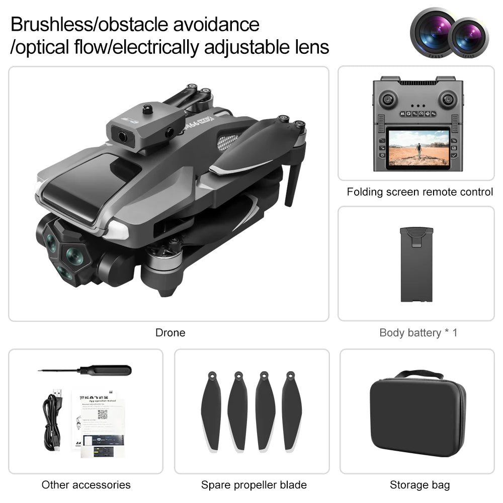 RC Drone M66 MAX 8K Wide-Angle HD TripleProfessional Camera WiFi FPV Height Hold RC Drone Aircraft Quadrotor Drone