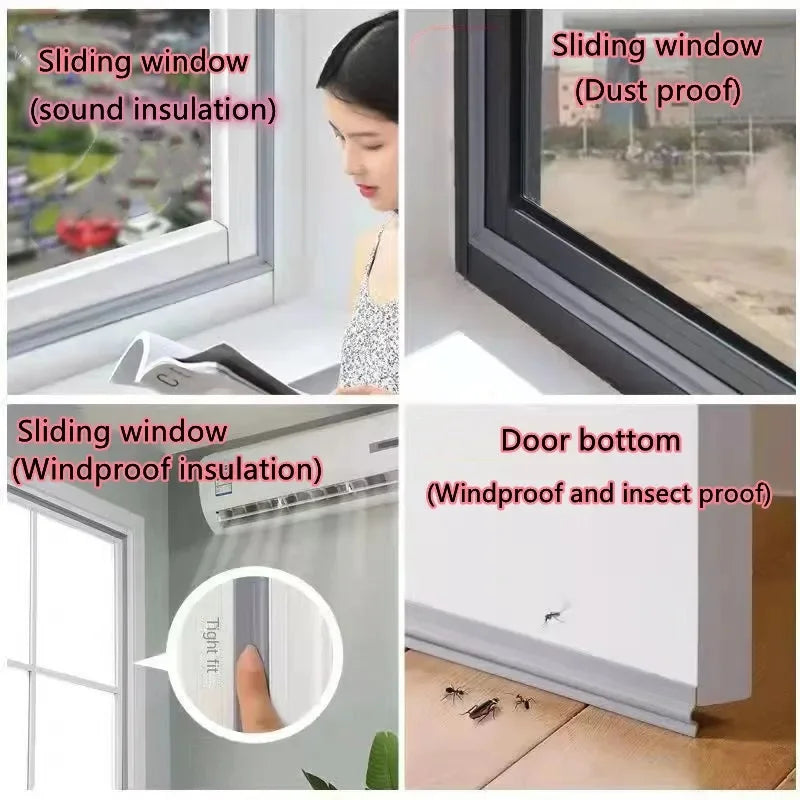 40M Acoustic Insulation Foam Window Weather Seal Strip for Sliding Door Windows Windproof Soundproof Cotton Seal Gap Filler