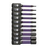 10Pcs Hex Head Wrench Drill Bit With Screwdrivers Bit Holder Set 1/4" Quick Release Shank Magnetic Screwdriver Bit Tools H1.5-H8