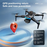 Lenovo A14 Pro Max Drone 8K HD Three Camera GPS Brushless Optical Flow Obstacle Avoidance 4.5-inch large screen UAV RC 20000M